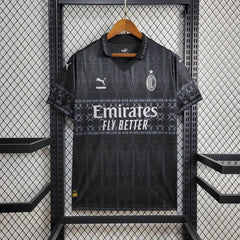 AC Milan x PLEASURES Black Jersey Fourth 23 24 Season