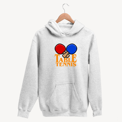 Table Tennis Unisex White Hoodie