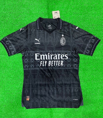 AC Milan x PLEASURES Black Jersey Fourth 23 24 Season PLAYER VERSION