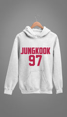 BTS Jungkook 97 Unisex White Hoodie