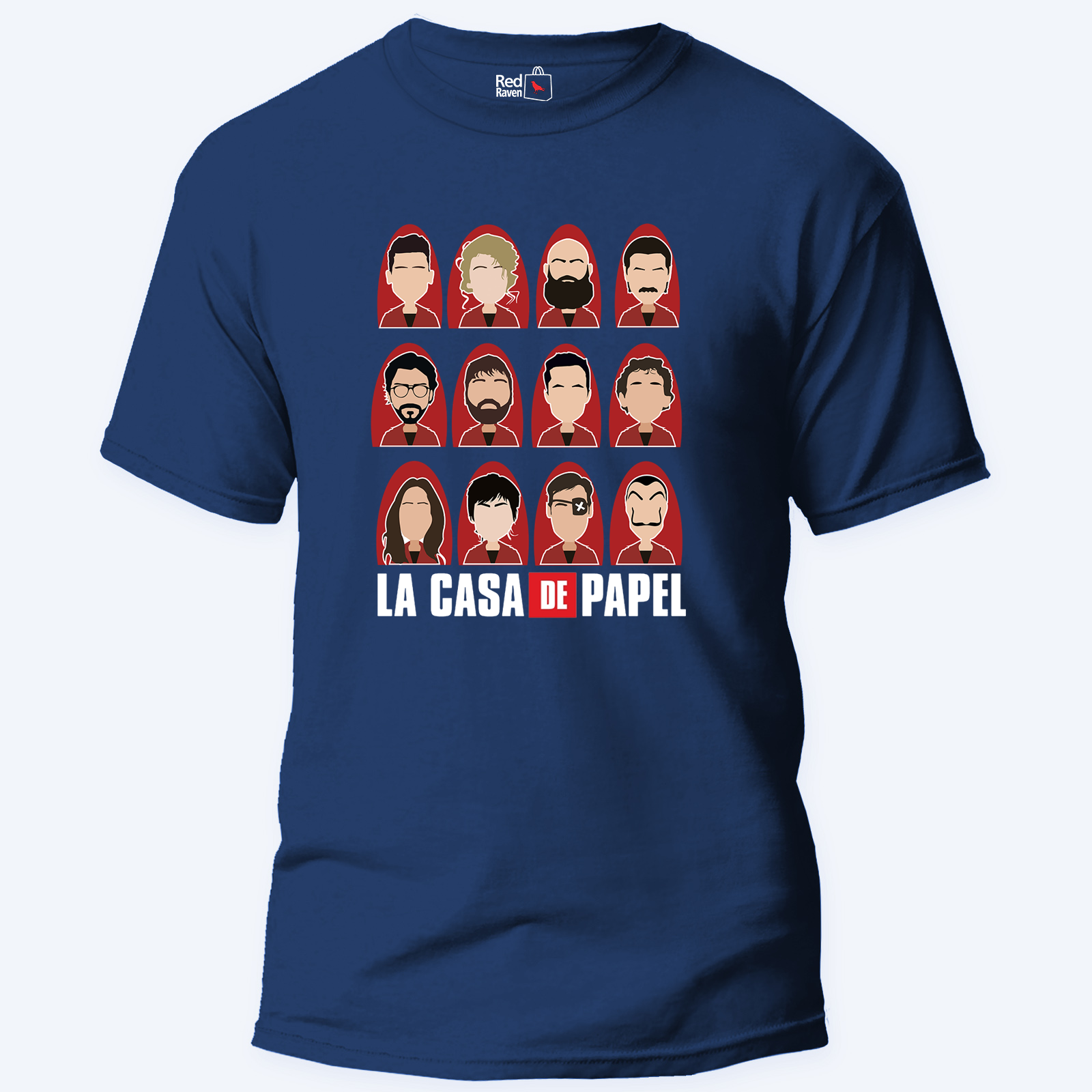 Money Heist Graphic Characters - Unisex Royal Blue T-Shirt