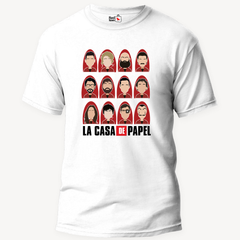 Money Heist Graphic Characters - Unisex White T-Shirt