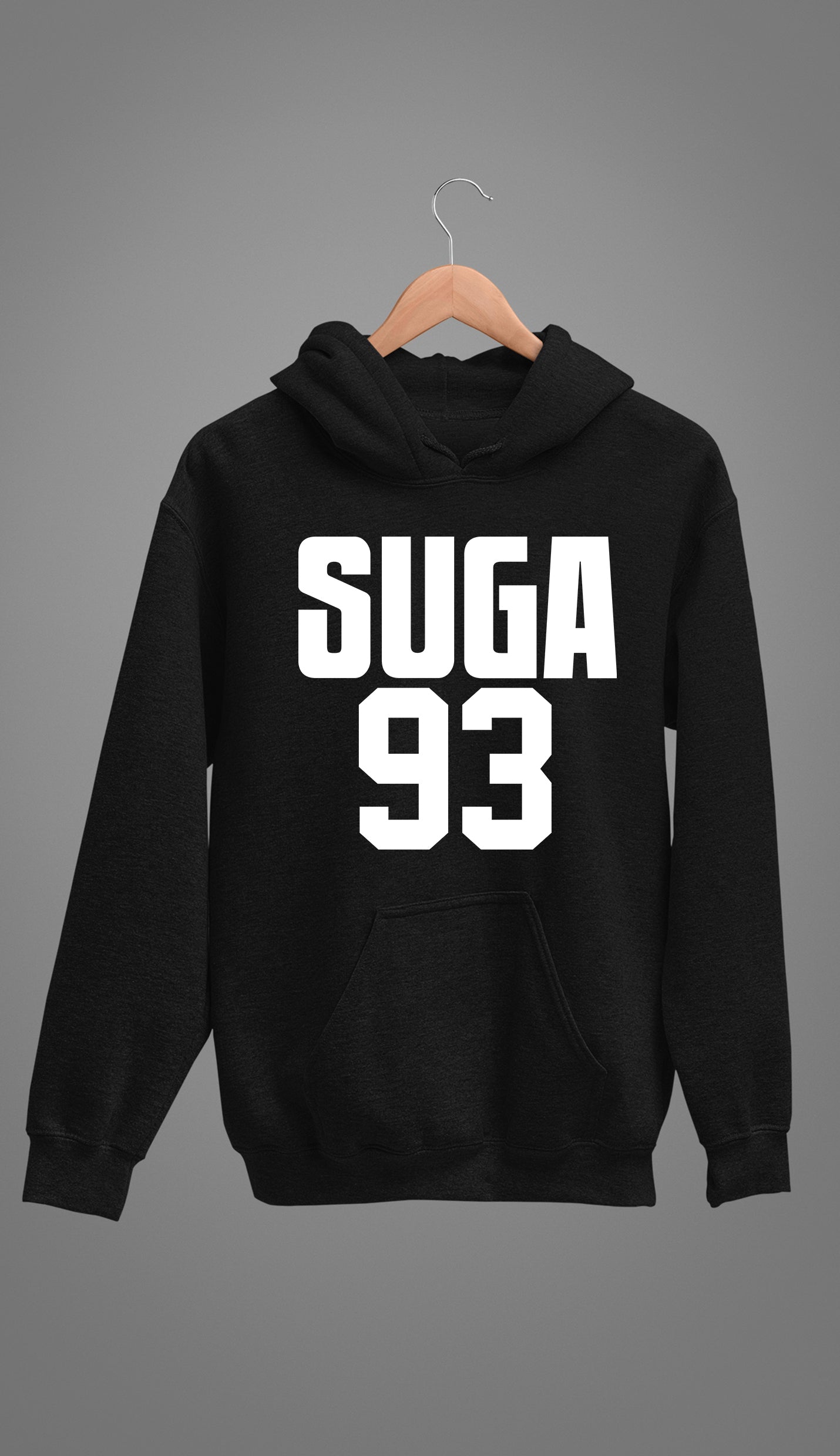 BTS Suga 93 Unisex Black Hoodie