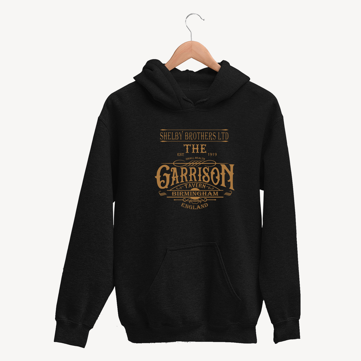 Vintage Garrison Tavern Peaky Blinders Birmingham Unisex Black Hoodie