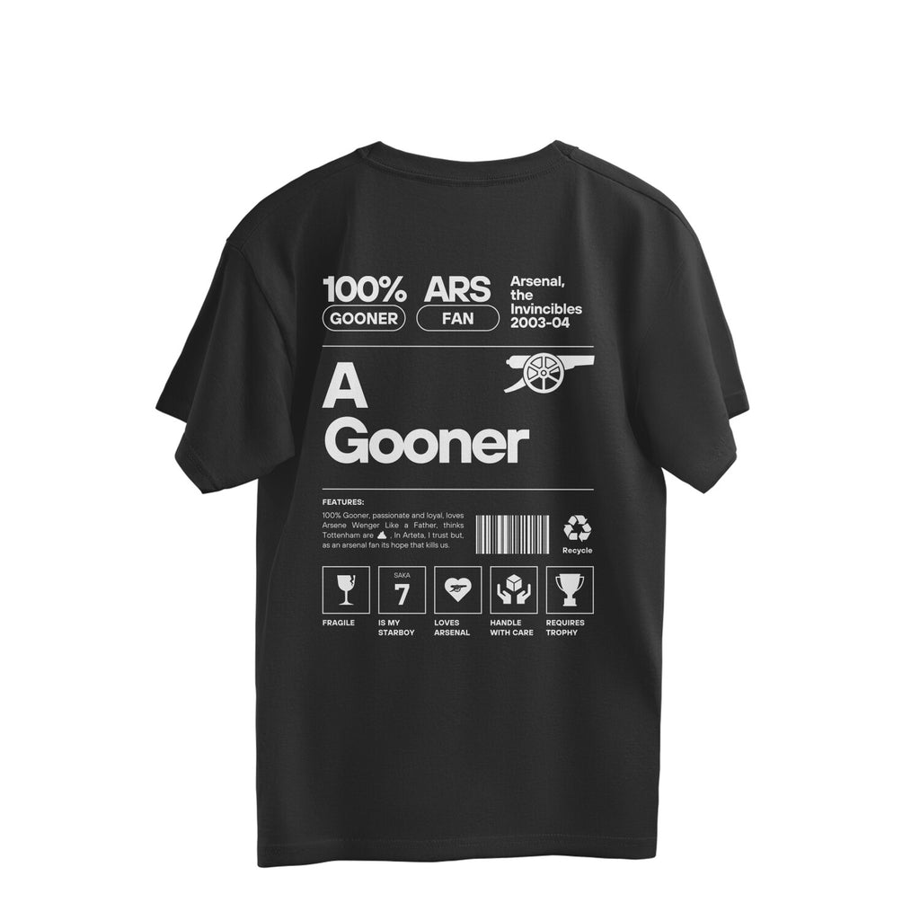 Arsenal A Gooner Fan Oversized Tee [Back]