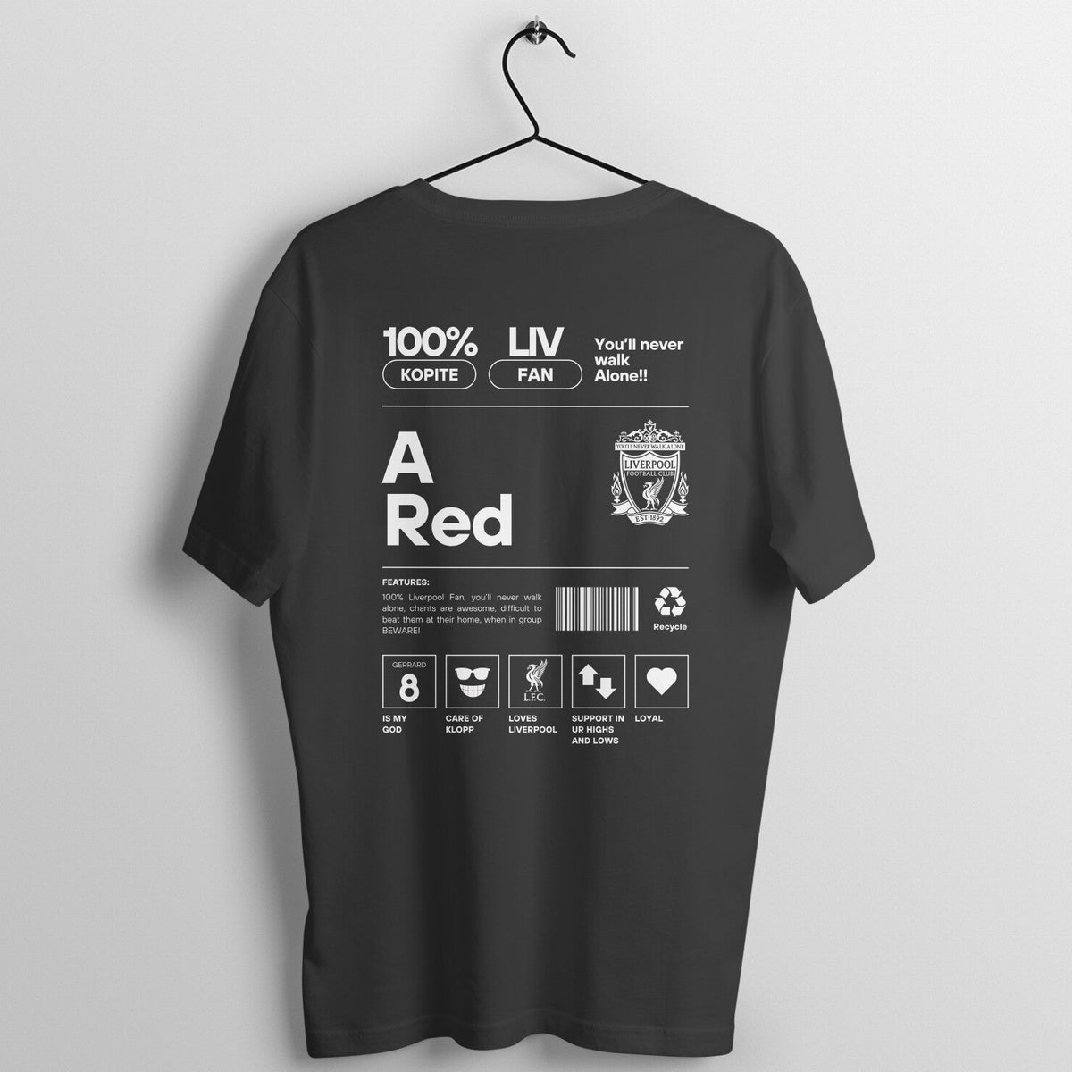 Liverpool A Red Fan Streetwear Unisex Tee [Back]