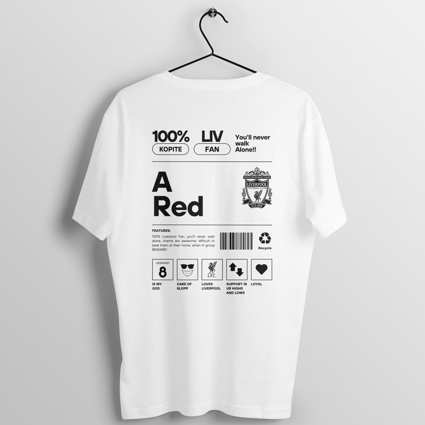 Liverpool A Red Fan Streetwear Unisex Tee [Back]