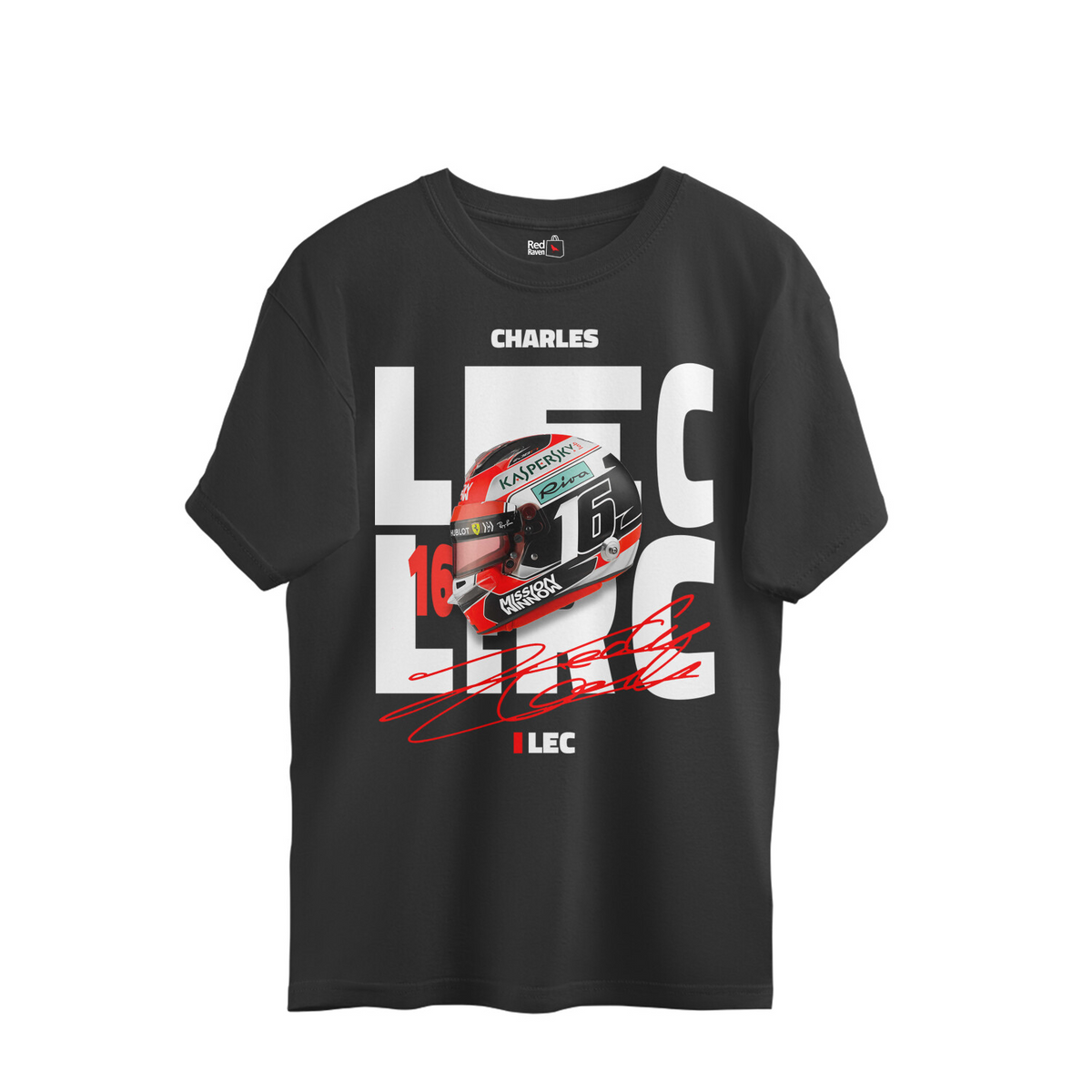 Charles Leclerc Helmet Graphic Oversized Tee