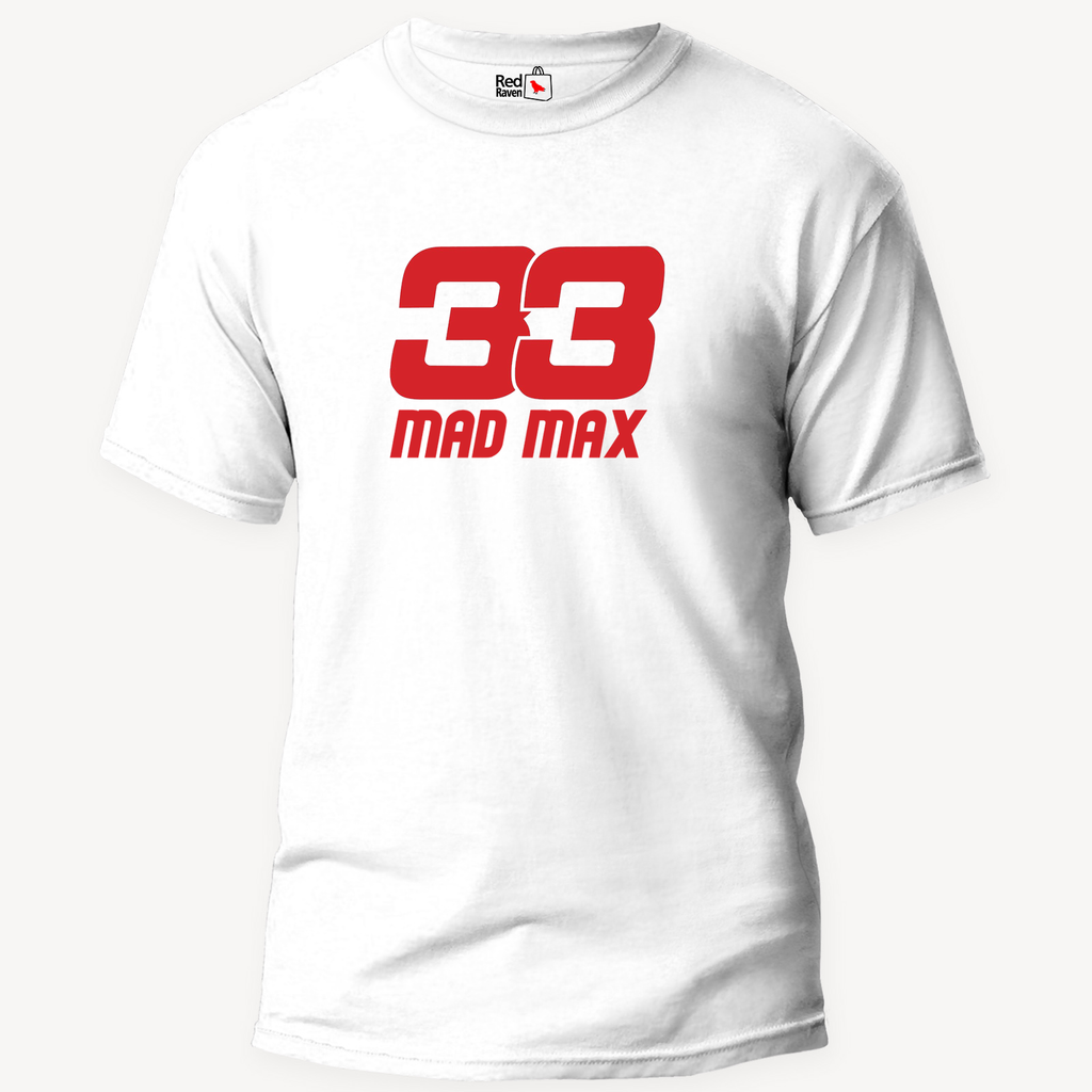 Max Verstappen "Mad Max 33" Unisex White T-Shirt