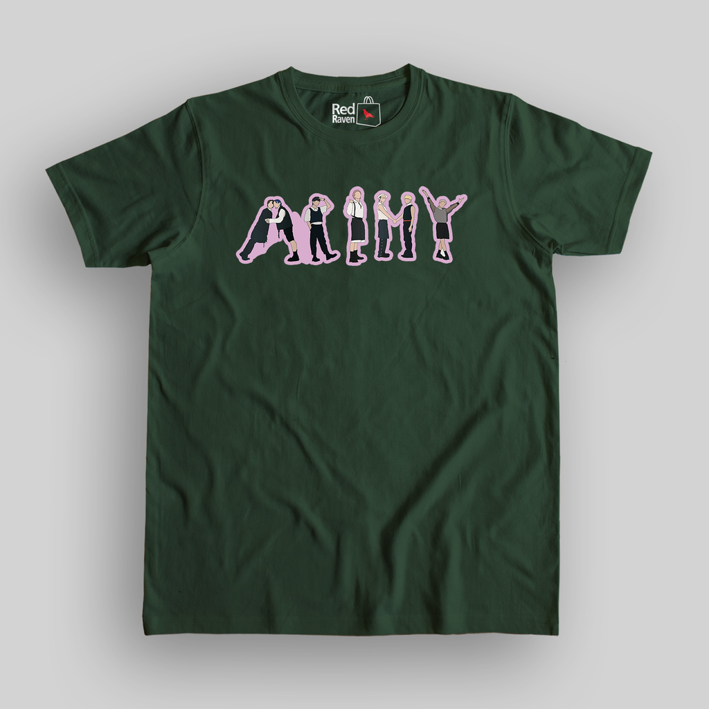BTS Army Graphic Unisex Olive Green T-Shirt