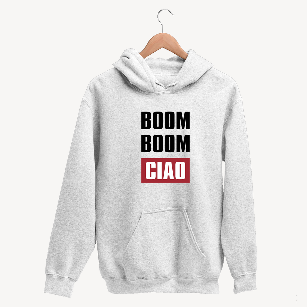 Boom Boom CIAO - Unisex White Hoodie