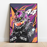 Lewis Hamilton Black Panther Framed Poster