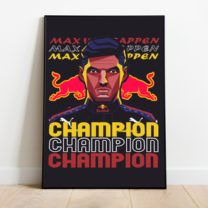 Max Verstappen Champion Framed Poster