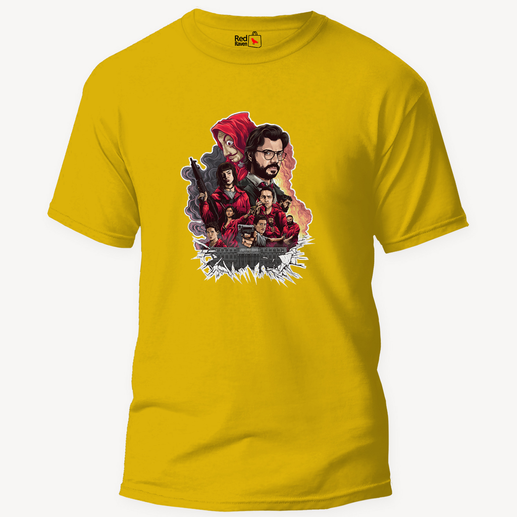 Money Heist The Dream Team - Unisex Yellow T-Shirt