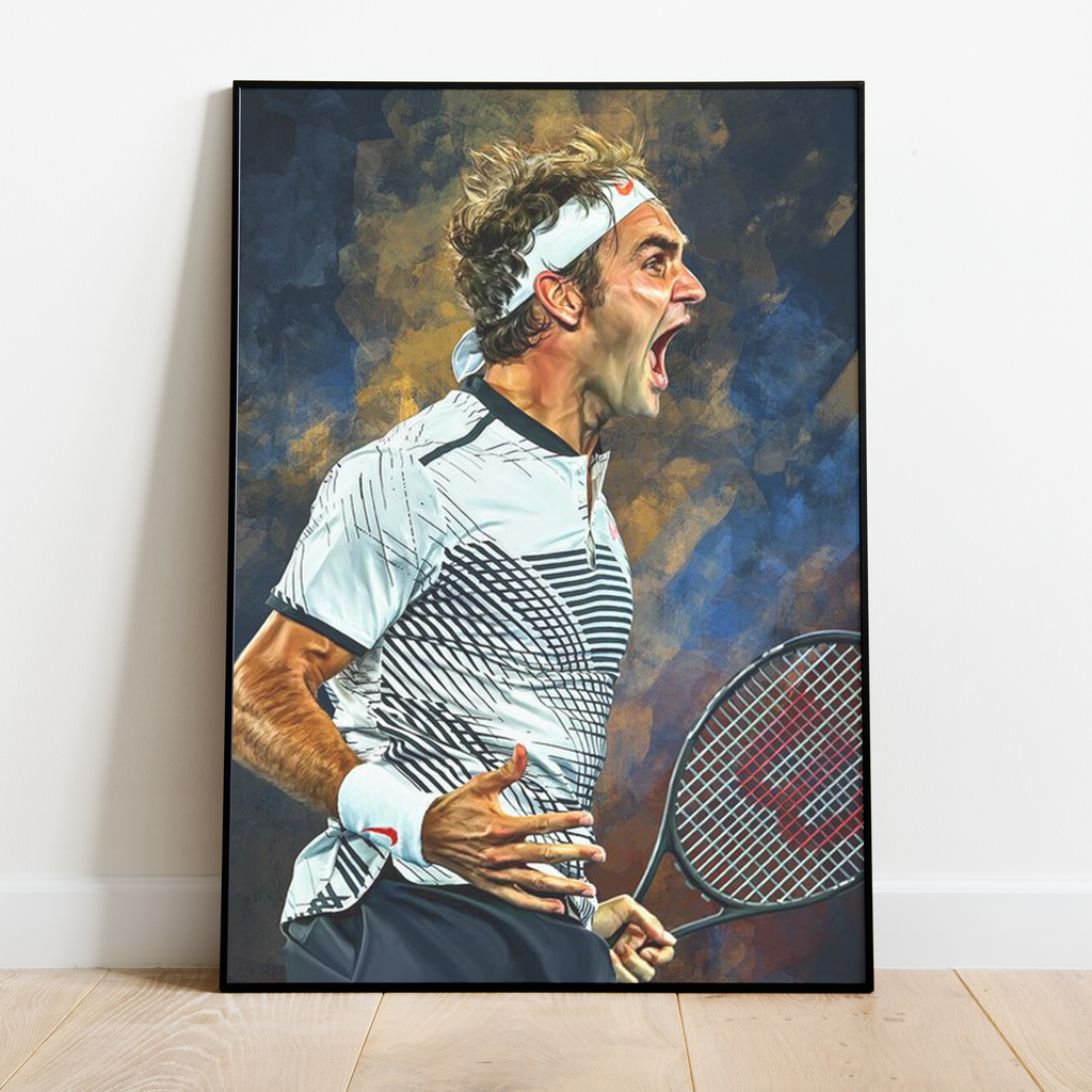 Roger Federer Joy Framed Poster