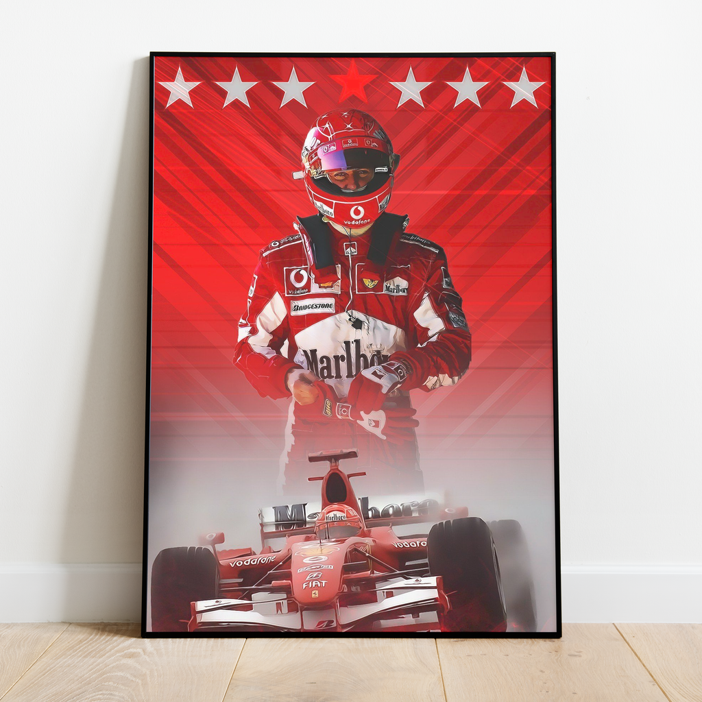 Schumacher 7 Time Champion Framed Poster