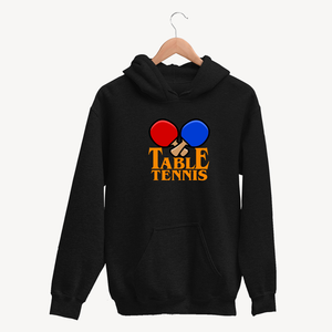 Table Tennis Unisex Black Hoodie