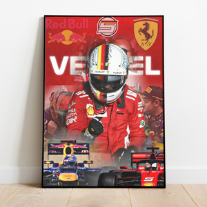 Vettel Tribute Framed Poster