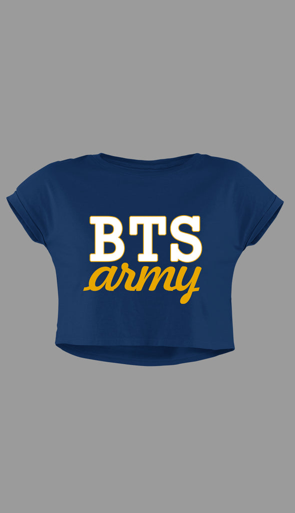 BTS Army Navy Blue Crop Top
