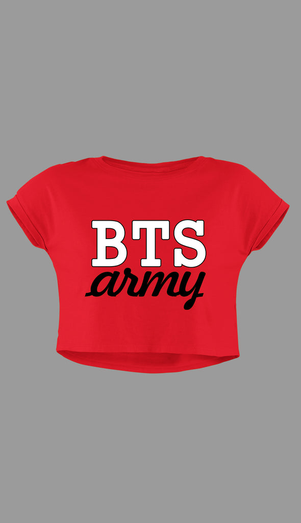 BTS Army Red Crop Top