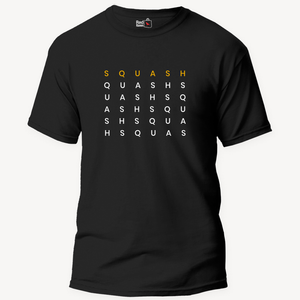 Squash Word Art Unisex Black T Shirt