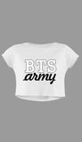 BTS Army White Crop Top